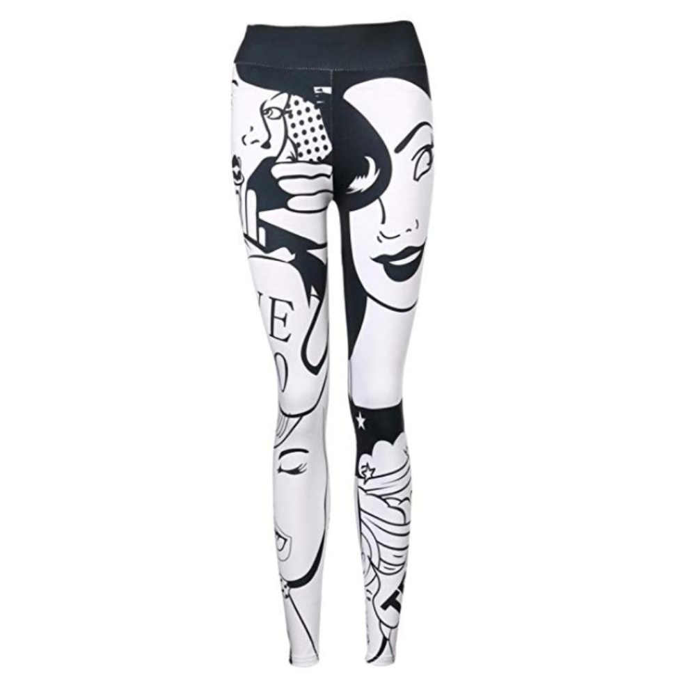 Cool Comic Art Strechy Skinny Leggins - Size L